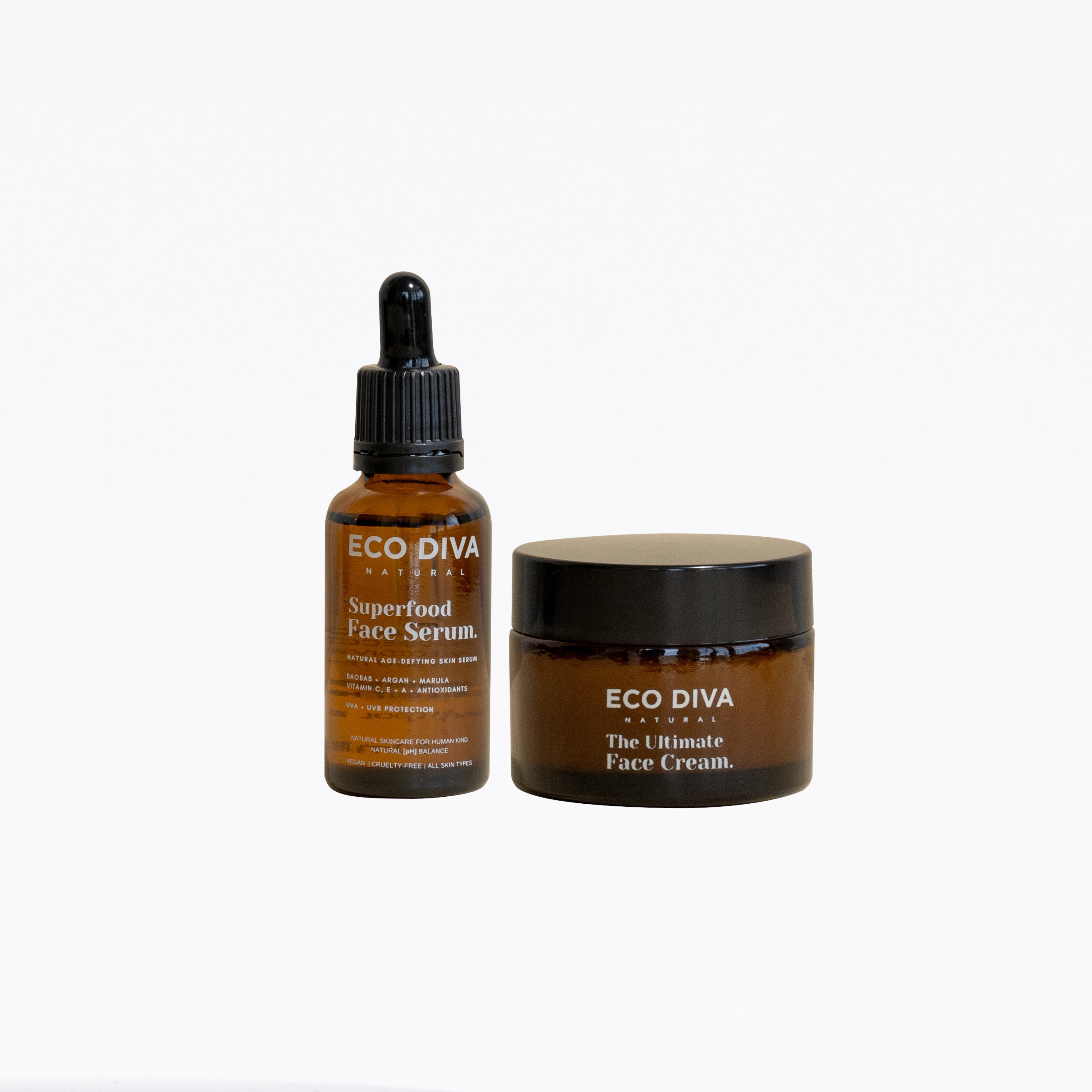 The Double Diva Glow Bundle - Superfood Face Serum &amp; The Ultimate Face Cream -Superfood Wow Glow