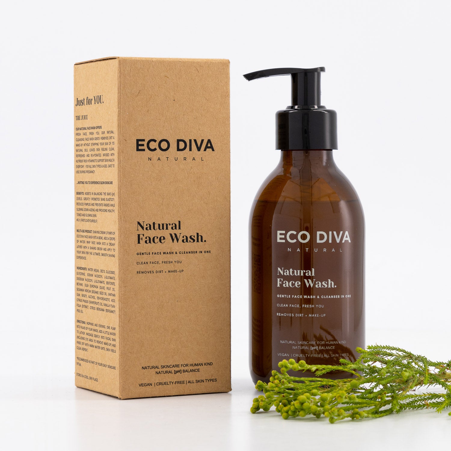 The Natural Face Wash - with Vit C, Antioxidants. Removes Dirt & Make-Up