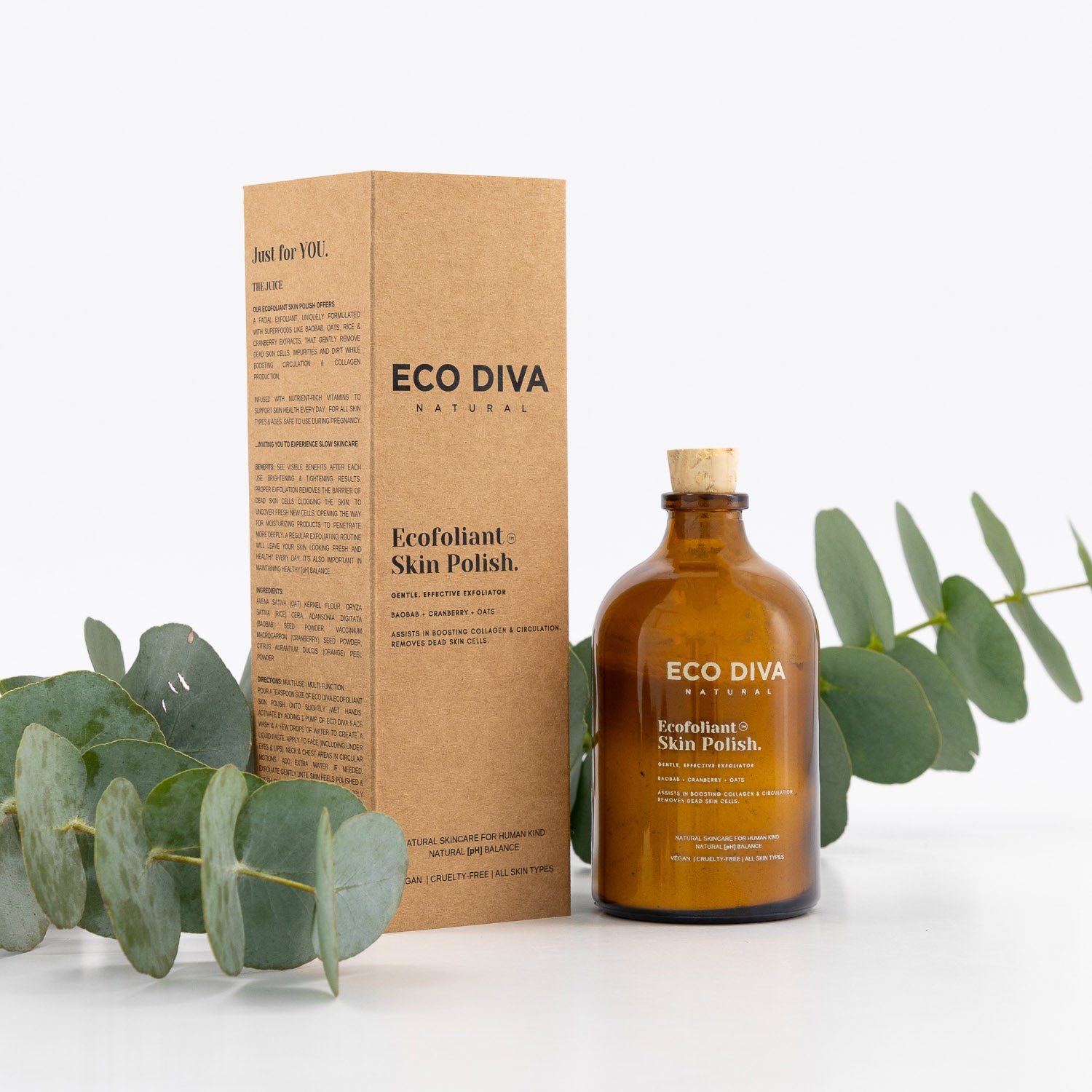Ecofoliant Skin Polish - Gentle Exfoliator with Baobab, Cranberry, Oat –  Eco Diva Natural
