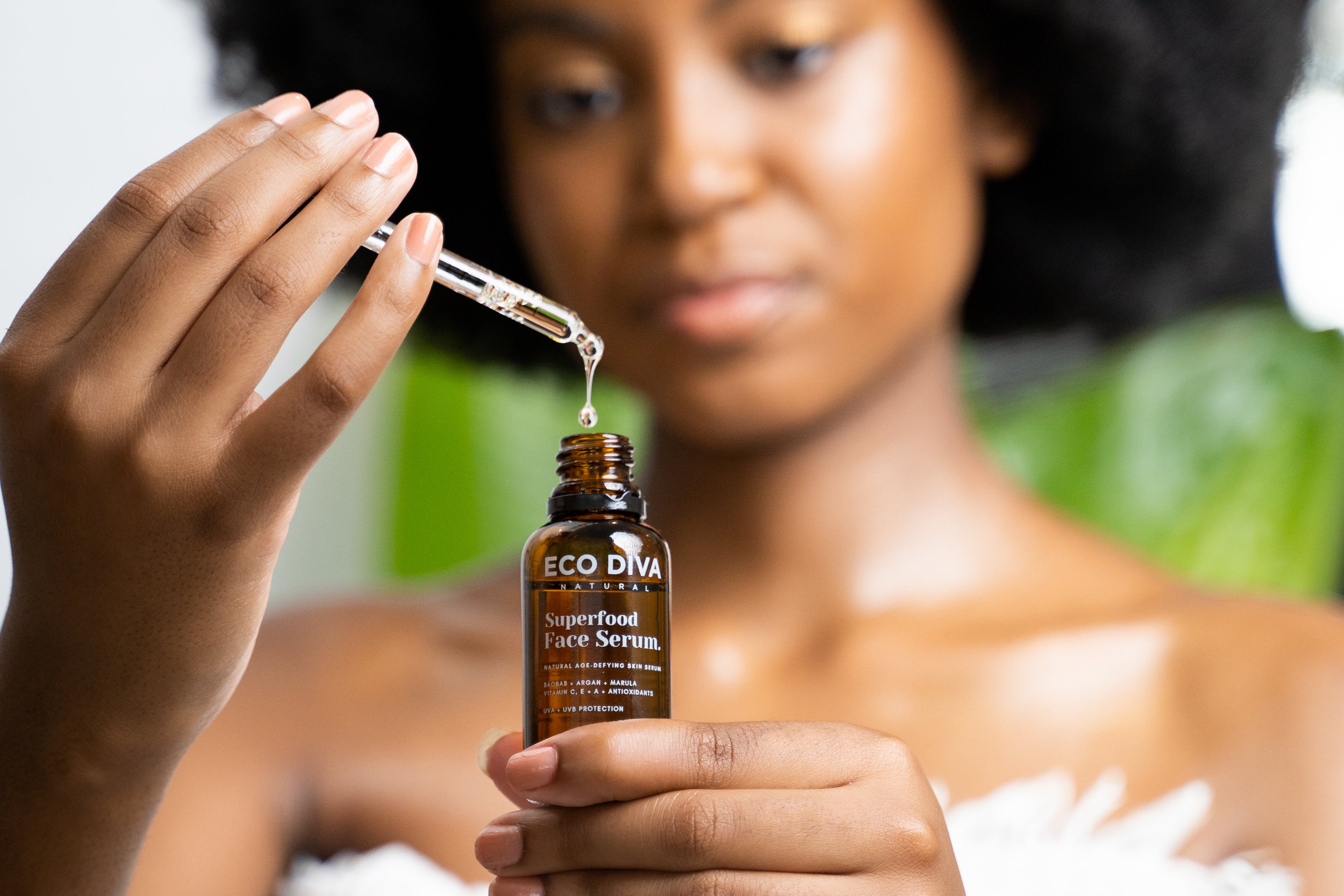 Superfood Face Serum - Hyaluronic Acid, Baobab, Marula, Argan, Vit C, A, E, Antioxidants & SPF